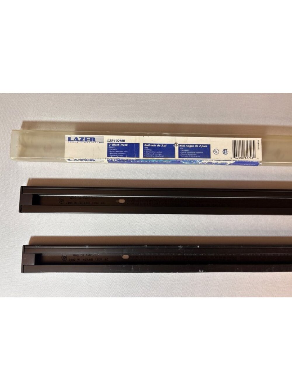 HALO Lazer Track Lighting Rail LZR102MB For 120V AC Max 20 Amps 2 Ft Black Track - Picture 2 of 13